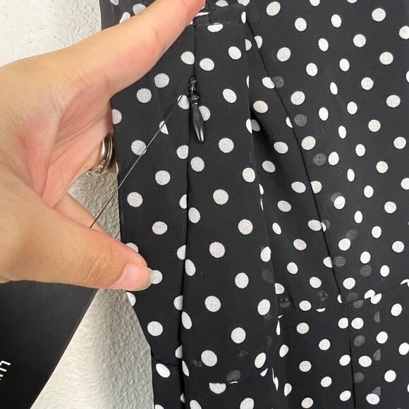 Lulus You Got It Black Polka Dot Mini Dress Sleeveless Ruffle V-Neck Womens Smal - Picture 6 of 11